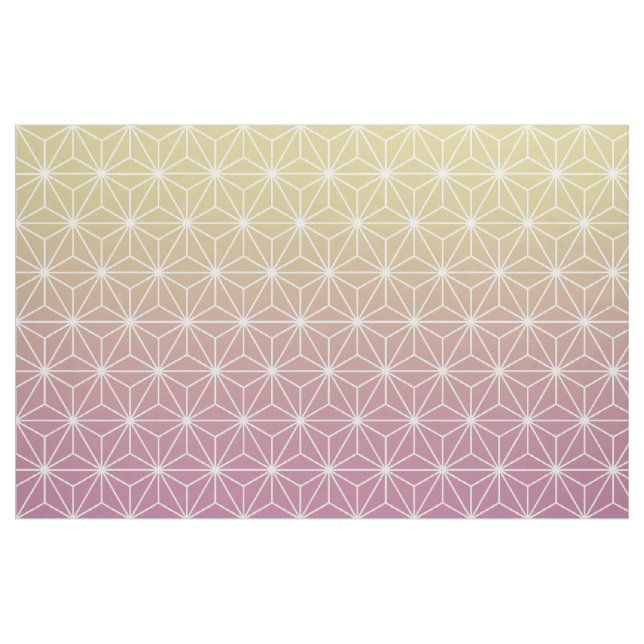 Rosa und Gelbe Asanoha (groß) Stoff (Fat Quarter (45,7 x 55,9 cm))