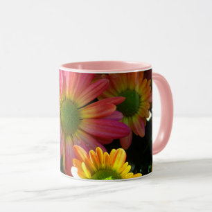 Rosa und gelbe Blume Herbst Getränke Tasse