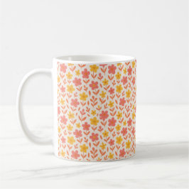 Rosa und gelbe Blume Kaffeetasse