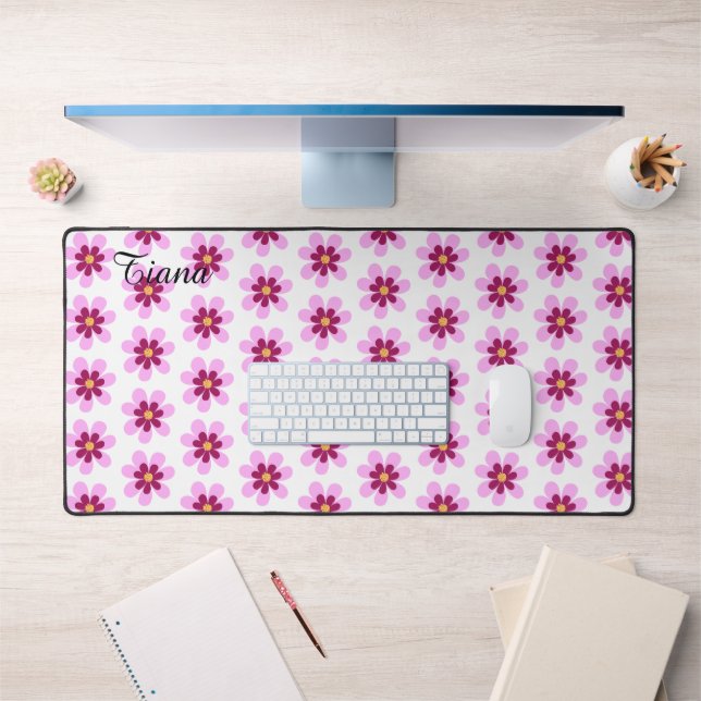 Rosa und gelbe Blume Schreibtischunterlage (Büro 1)