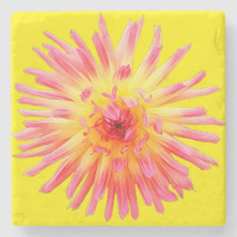 Rosa und gelbe Blume Steinuntersetzer