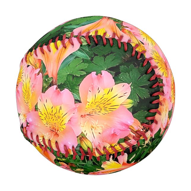 Rosa und gelbe Blumen Baseball (Vorne Rechts)