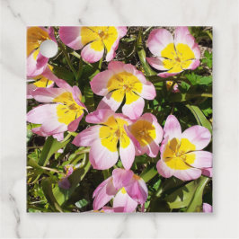 Rosa und gelbe Blumen Geschenkanhänger