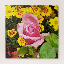 Rosa und gelbe Blumen Jigsaw Puzzle