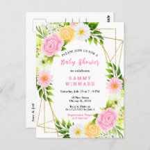 Rosa und gelbe Blumen Kinderdusche