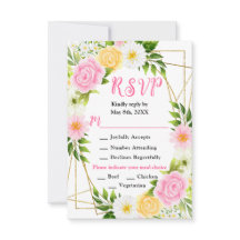 Rosa und gelbe Blumen mit Laub Hochzeit