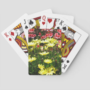 Rosa und gelbe Blumen - Spielkarten