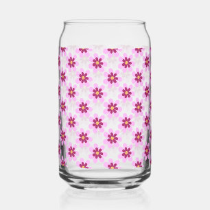 Rosa und gelbe Blumenblüten Dosenglas