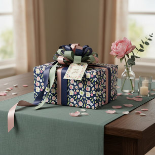 Rosa und gelbe Blumenmuster Geschenkpapier