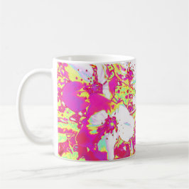 Rosa und gelbe Blüten-Tasse Tasse