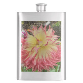 Rosa und gelbe Dahlia Klassischer Hip Flask Flachmann