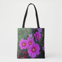 Rosa und gelbe Daisy Blume Tote Tasche