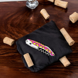 rosa und gelbe Dreiecke Muster Kellnermesser