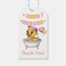 Rosa und gelbe Gummi Duck Girl Babydusche