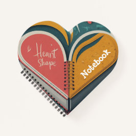 Rosa und gelbe Herzspirale Notizbuch