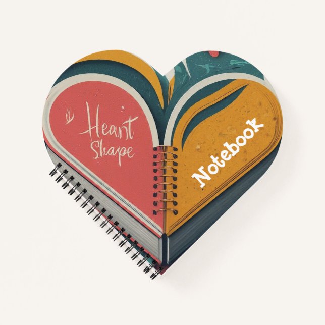 Rosa und gelbe Herzspirale Notizbuch (Vorderseite)