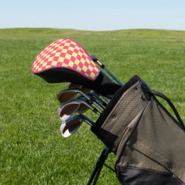 Rosa und gelbe karierte Drucke Golf Headcover