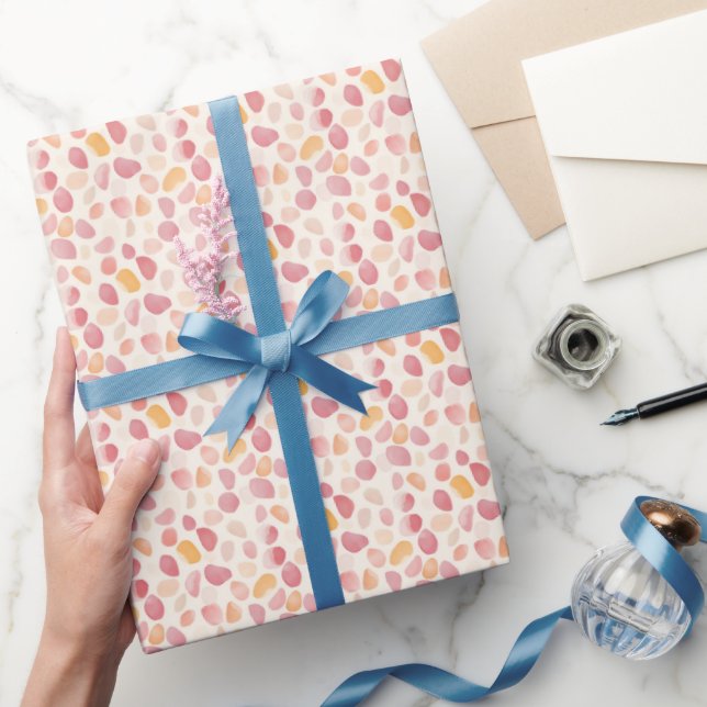 Rosa und gelbe Kies Geschenkpapier (Schenken)