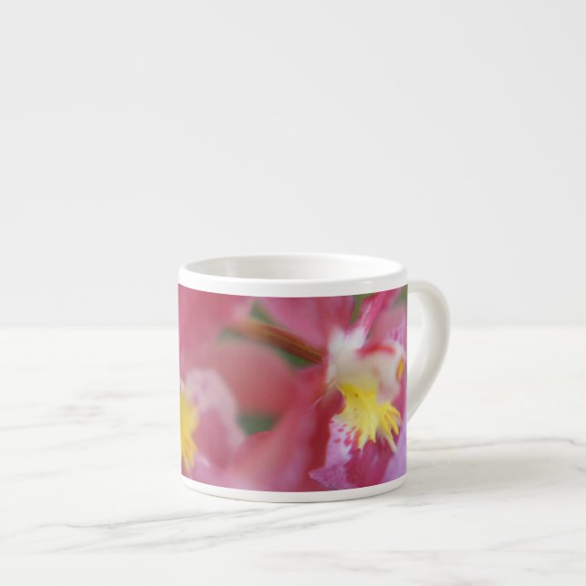 Rosa und gelbe Orchideen Espressotasse (Vorderseite Rechts)