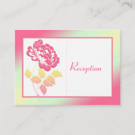 Rosa und gelbe Peony auf Leinenverschlusskarte Begleitkarte