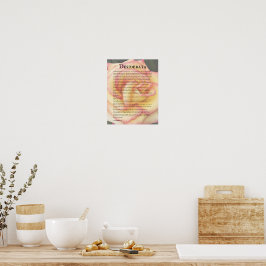 Rosa und Gelbe Rose und Desiderata Gedicht Poster