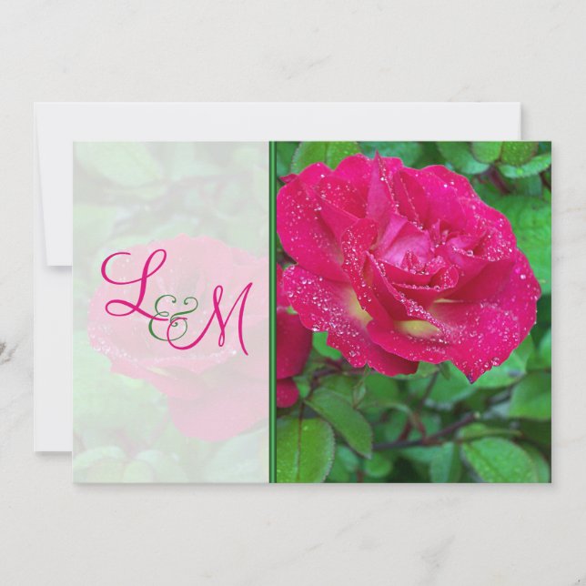 Rosa und Gelbe Rosen Einladung zur Hochzeit (Vorderseite)