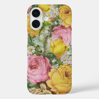 Rosa und gelbe Rosenstange iPhone 16 Hülle