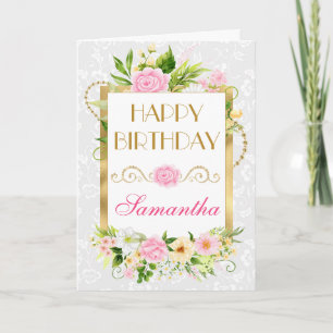 Rosa und gelbe Sommer Blume Goldene Fohlen Geburts Karte