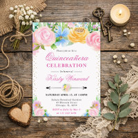 Rosa und gelbe Sommer-Blume Quinceanera