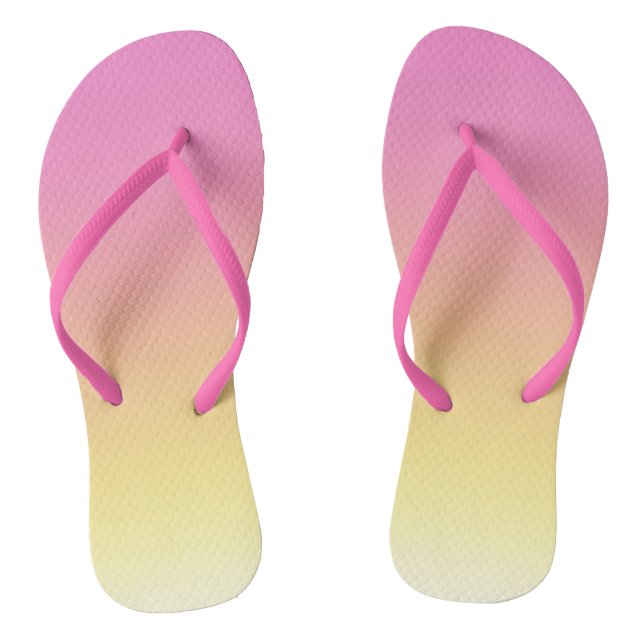 Rosa und gelbe Sonnenuntergänge Ombre Flip Flops (Fußbett)