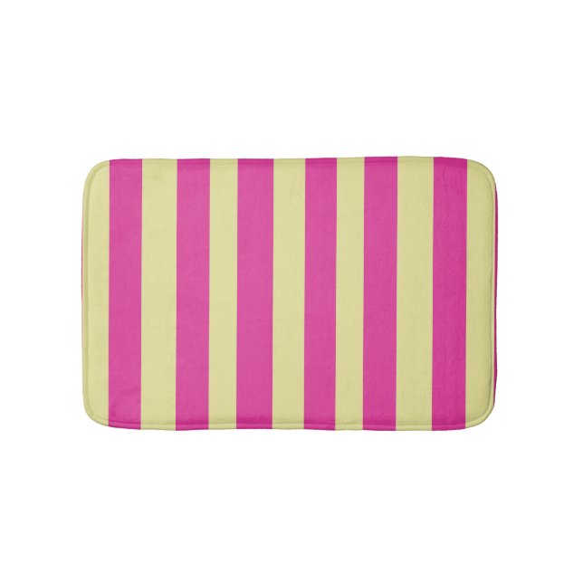 Rosa und gelbe Streifen  Badematte (Vorderseite)