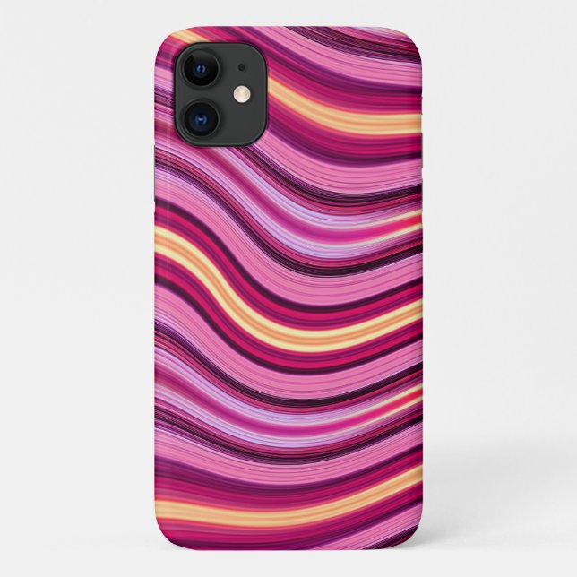 Rosa und gelbe Streifen Case-Mate iPhone Hülle (Rückseite)