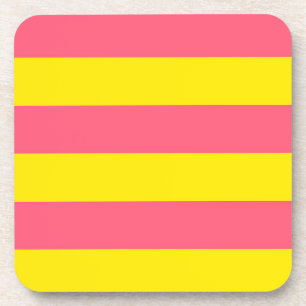 Rosa und gelbe Streifen Design Getränkeuntersetzer