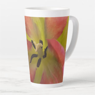 Rosa und gelbe Tulip Latte Tasse