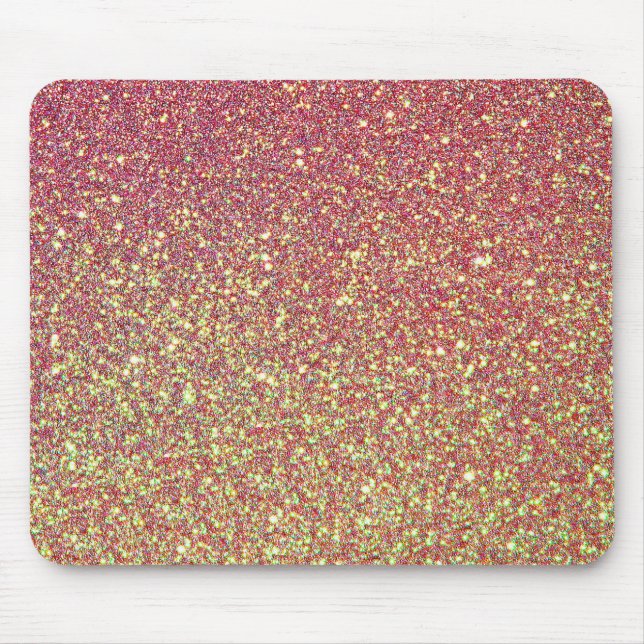 Rosa und gelber Glitzer Mousepad (Vorne)