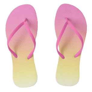 Rosa und gelber Sonnenuntergang Ombre drehen Flip Flops