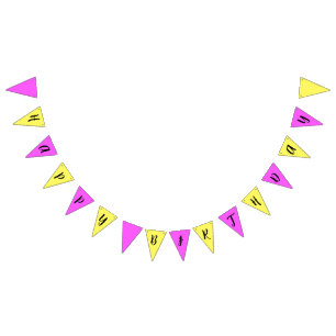Rosa und gelbes Alles Gute zum Geburtstag Wimpelkette