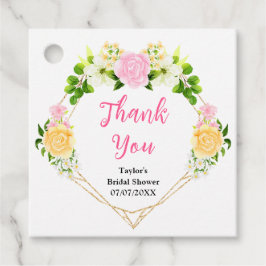 Rosa und gelbes Brautparty Geschenkanhänger