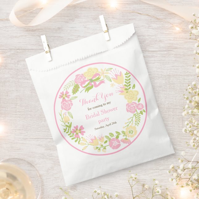 Rosa und gelbes Brautparty Geschenktütchen (Ausgeschnitten)