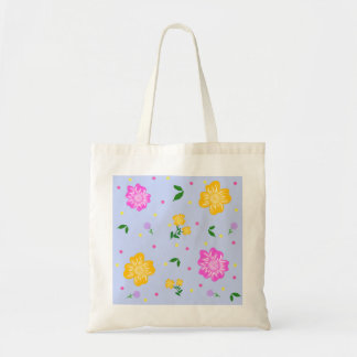 Rosa und gelbes florales nahtloses Muster Tragetasche