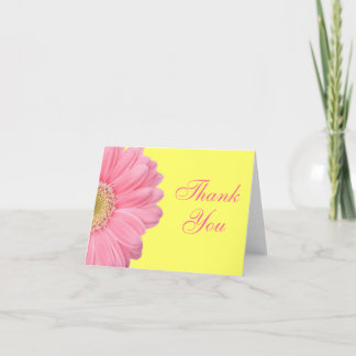 Rosa und gelbes Gerber Gänseblümchen danken Ihnen Dankeskarte