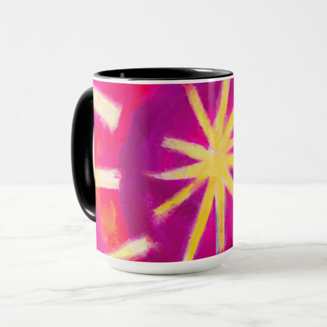 Rosa und Gelbrad Tasse (Vorderseite Links)