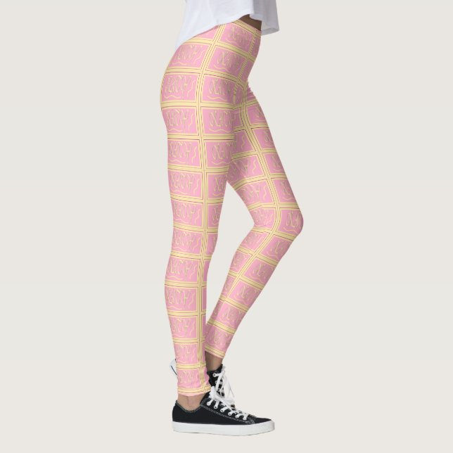 Rosa und glatte Creme Leggings (Rechts)