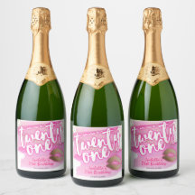 Rosa und Gold 21. Geburtstag Sparkling Weinmarken