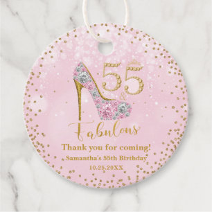 Rosa und Gold 50 Fünf & fabelhafte 55. Geburtstag Geschenkanhänger