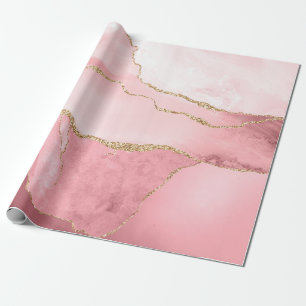 Rosa und Gold Achat Geschenkpapier