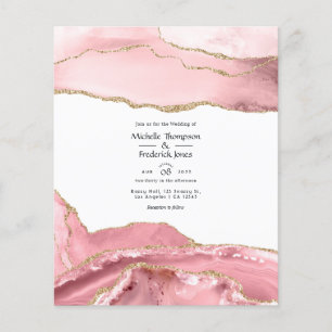 Rosa und Gold Achat Hochzeit Flyer