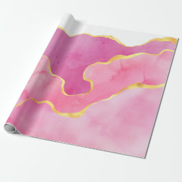 Rosa und Gold Agate Geschenkpapier