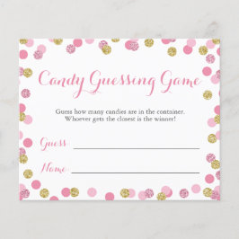 Rosa und Gold Baby Dusche Candy Guessing Game