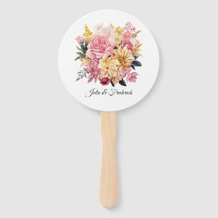 Rosa und Gold Blumenhochzeit Fächer